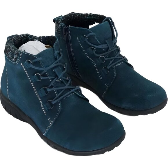Propét Delaney Blue Ankle Boots Lace Up Zip Comfort - Women's US 6.5N - Picture 4 of 6